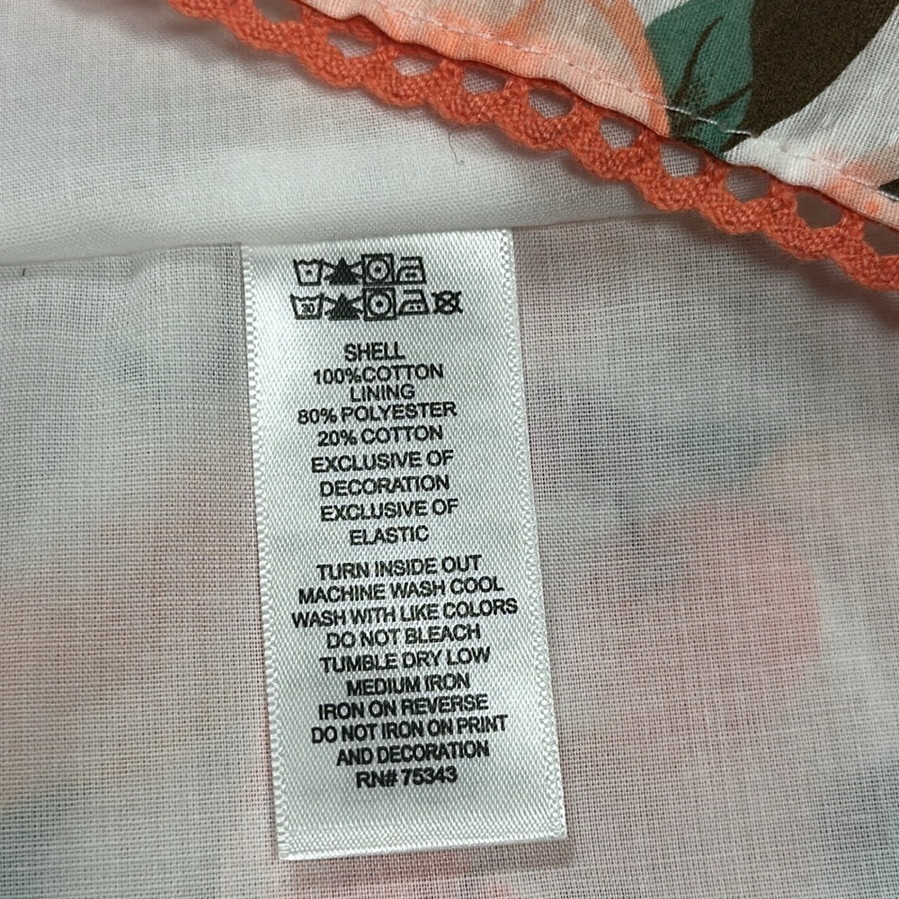 NWT Isaac Mizrahi peach orange, green,  & white, Fruits sun dress. Size 12 US. - Picture 10 of 11